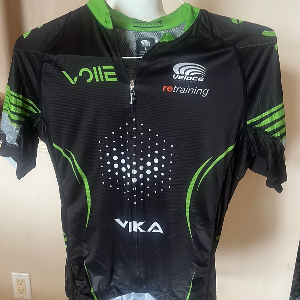 Womens veloce cycling zip up jersey shirt L